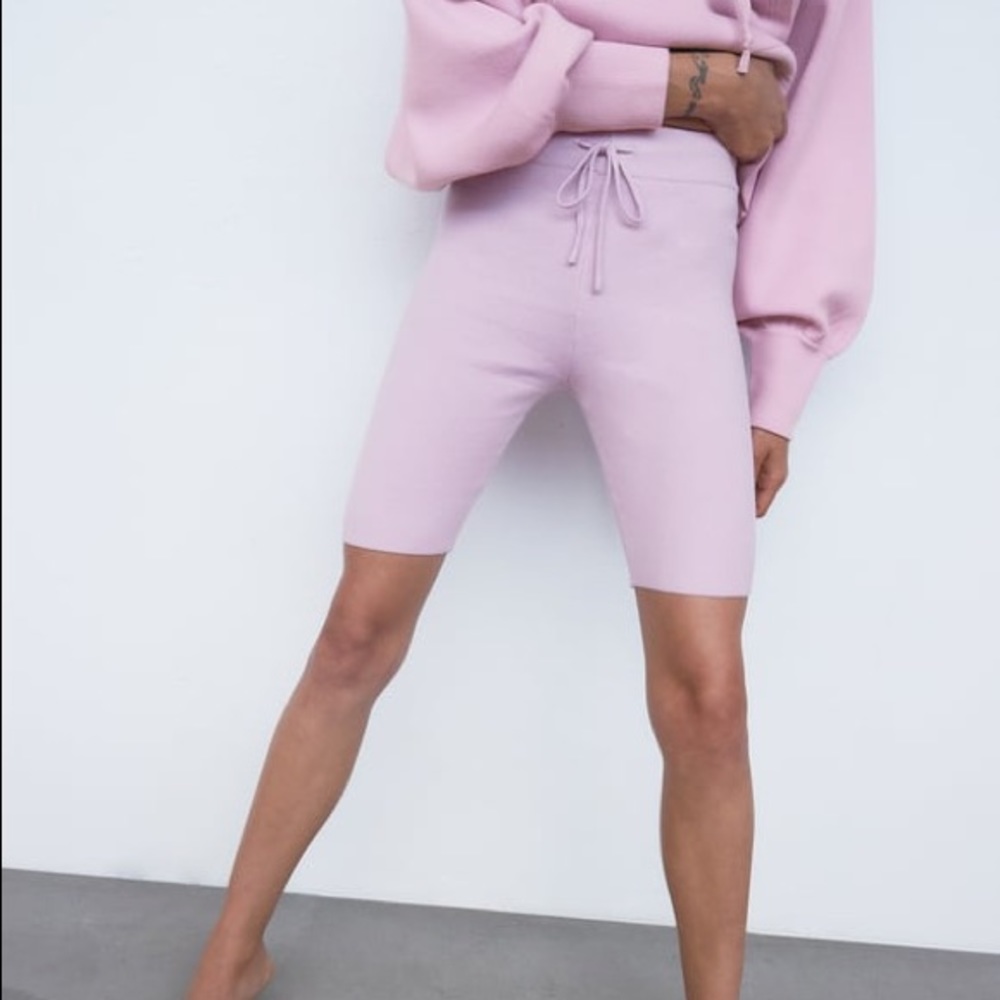 Zara Knit Cycling Shorts in Lavender